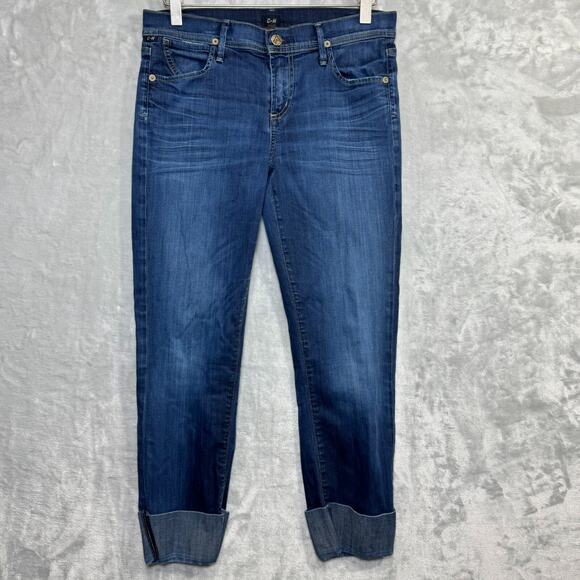 Citizens of Humanity Dani Cropped Straight Leg Jean Womens 28 Dark Wash Stretch - Picture 1 of 11